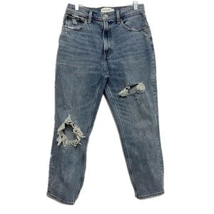 Abercrombie & Fitch Short High Rise Mom Jean Destroyed Size 27 4 Short